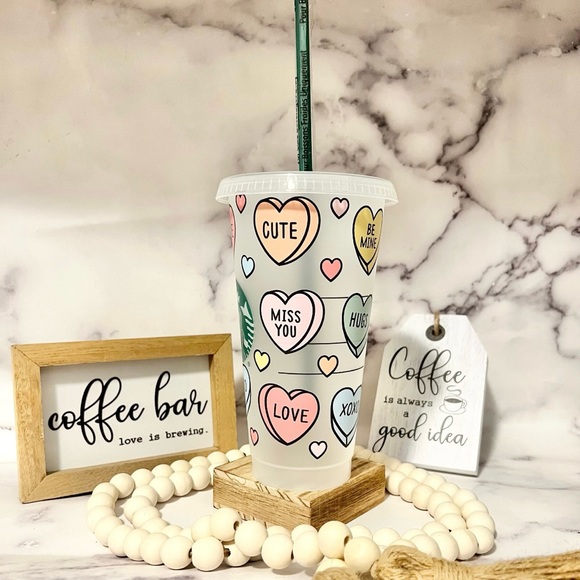 🎀 Starbucks Tumbler Conversation Hearts | Starbucks Cup Personalized🎀 - Picture 4 of 4